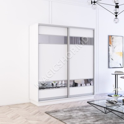 Шкаф Fox 140-180x60x220H см с раздвижными дверями Pal+Mirror